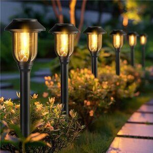 Warm White Solar Pathway Lights 12-Pack Outdoor Garden